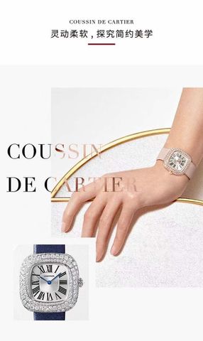 Đồng hồ nữ Cartier* mặt vuông nạm kim đẹp sang thanh lịch SIÊU CẤP