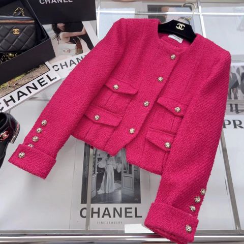 Áo khoác dạ Tweed chanel* hồng đẹp sang thanh lịch SIÊU CẤP