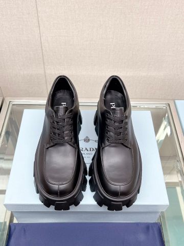 Giày nữ PRADA* buộc dây cao 6cm da bò dáng khoẻ đẹp dễ đi VIP 1:1