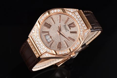 Đồng hồ nam Piaget* dây cá sấu mặt nạm full kim đẹp sang VIP 1:1