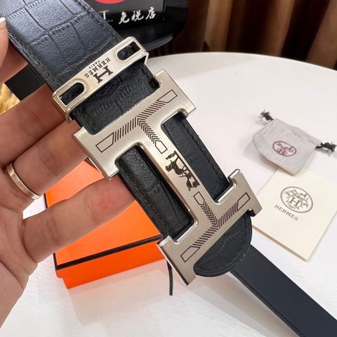 Belt nam Hermes* dây vân cá sấu bản 3,8cm