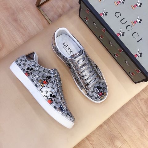 Giày nam buộc dây GUCCI mickey da bóng 3 màu SUPER