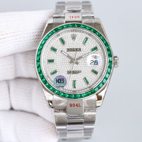 Đồng hồ nam rolex* dây kim loại mặt nạm kim cương đẹp sang lịch lãm VIP 1:1