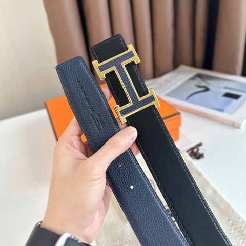 Belt nam HERMES* bản 3,8cm dây da bò mềm