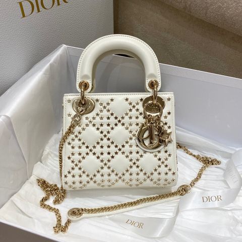 Túi xách nữ Dior* lady 17cm tán đinh vàng đẹp SIÊU CẤP