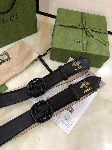 Belt nam GUCCI* da bò mặt đen dây nẹp ong vàng kiểu đẹp