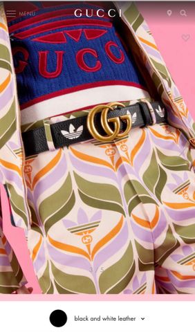 Belt nữ GUCCI* x adidas bản 3cm da bò in hoạ tiết đẹp độc