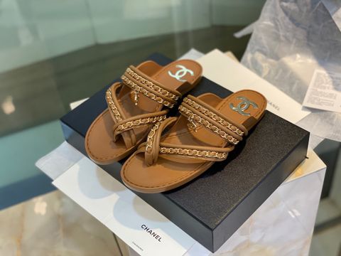 Sandal nữ sỏ ngón CHANEL da cừu pha xích đẹp SIÊU CẤP