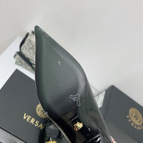 Giày cao gót VERSACE* da bóng cao 6cm nhiều màu đẹp sang SIÊU CẤP