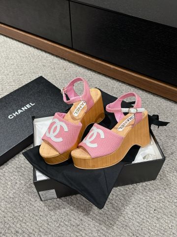 Sandal nữ đế xuồng CHA*NEL* cao 7cm VIP 1:1