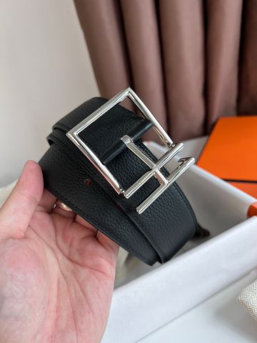 Belt nam HERMES* 4.0cm dây da bò mềm