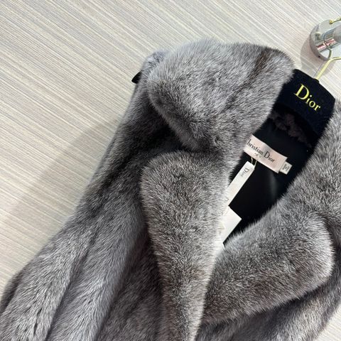 Áo khoác lông thú Dior* Dáng dài đai eo đẹp sang VIP 1:1