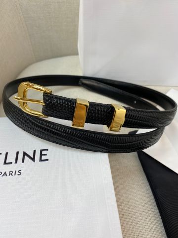 Belt nữ ce*line* bản nhỏ 1,8cm da vân khuy vàng đẹp sang