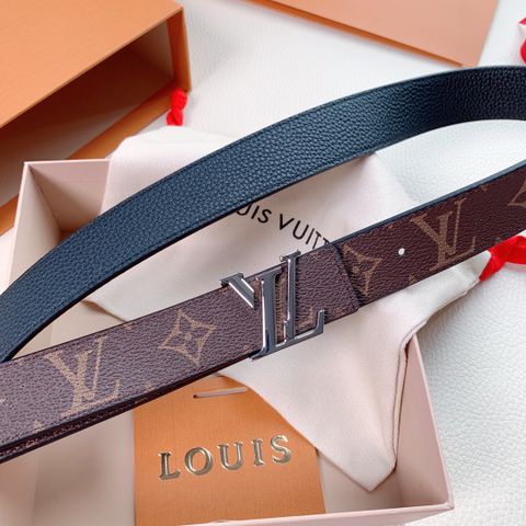 Belt nữ LV* bản 3cm hoạ tiết Monoogram lót màu dùng cả hai mặt cao cấp