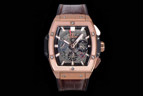 Đồng hồ nam Hublot* lộ cơ dây vân cá sấu đẹp độc