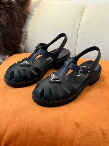 Sandal rọ nữ PRADA* mẫu mới đế cao 3,5cm