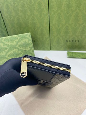 Ví nam nữ GUCCI* dáng dài da bò phối hoạ tiết Logo cao cấp