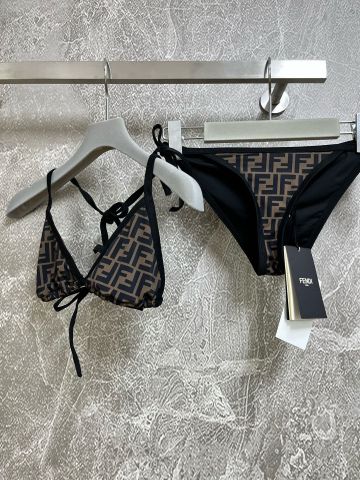 Bộ bikini FENDI* hai mảnh hoạ tiết logo nâu đẹp VIP 1:1