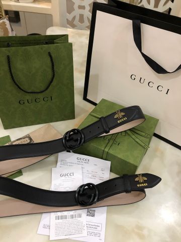 Belt nam GUCCI* da bò mặt đen dây nẹp ong vàng kiểu đẹp