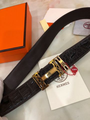 Belt nam Hermes* dây vân cá sấu mặt vàng/ bạc đẹp sang lịch lãm cao cấp