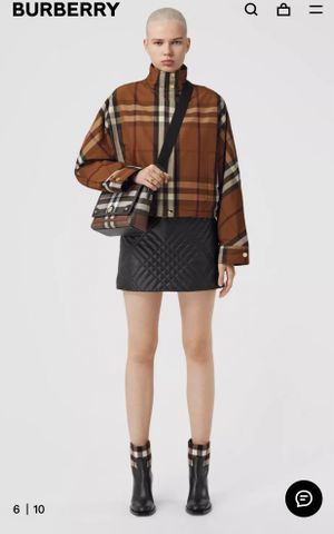 Túi BURBERRY* nam nữ kẻ nâu khuy vàng đẹp cao cấp