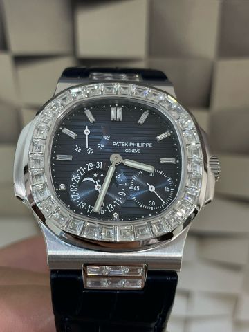 Đồng hồ nam patek* philippe* Phiên bản moissanite mạ vàng 18K