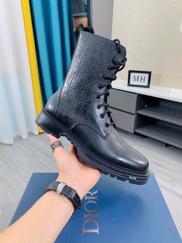 Boot nam DIOR* da bò dập nổi hoạ tiết oblique đẹp độc SIÊU CẤP