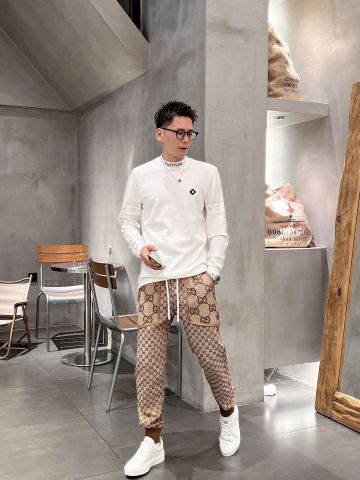 Quần jogger nam GUCCI* hoạ tiết Logo nâu đẹp VIP 1:1