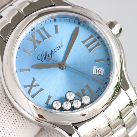 Đồng hồ nữ chopard* dây kim loại mặt xanh thiên thanh đẹp thanh lịch VIP 1:1