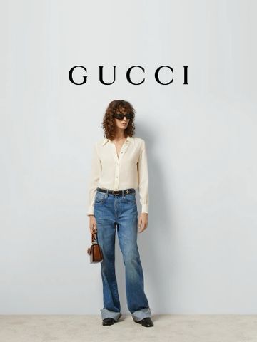 Sơ mi nữ GUCCI* màu trắng kem đẹp sang VIP 1:1