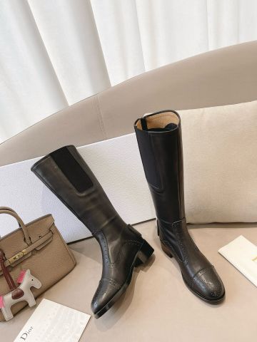 Boot Dior* cổ cao gần gối da bê mềm đẹp VIP 1:1