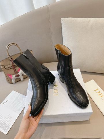 Boot Dior* cổ lỡ da bê mềm đẹp VIP 1:1