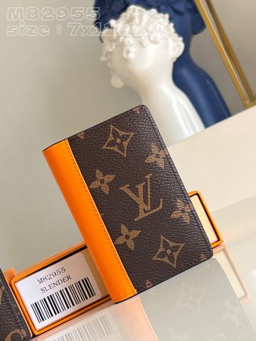 Ví nam LV* dáng nhỏ đựng thẻ hoạ tiết Monogram nâu phối màu