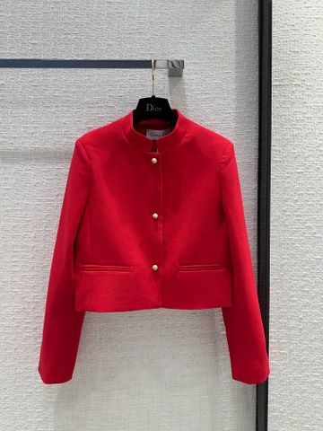 Áo khoác nhẹ Dior* cổ tàu đứng màu đỏ đẹp