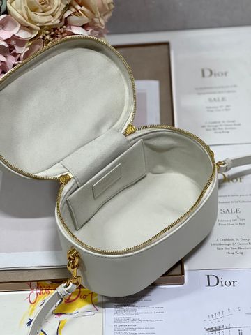 Túi hộp trang điểm Dior* size nhỏ 20cm da bò lỳ SIÊU CẤP