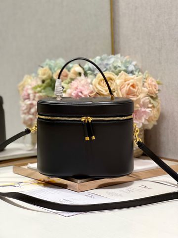 Túi hộp trang điểm Dior* size lớn 24cm da bò lỳ SIÊU CẤP