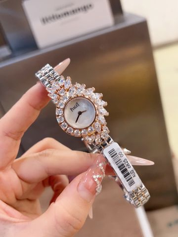 Đồng hồ nữ PIAGET* dây kim loại mặt bông hoa đá đẹp sang