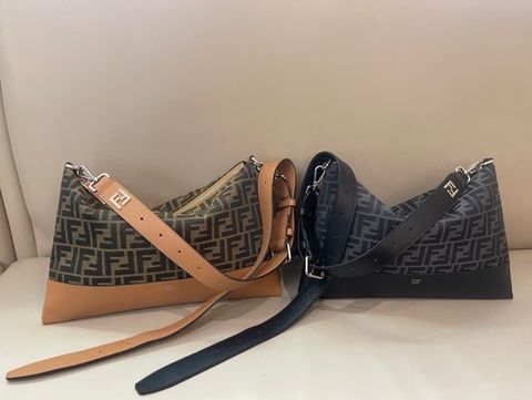 Túi FENDI* nam nữ hoạ tiết Logo pha da cao cấp