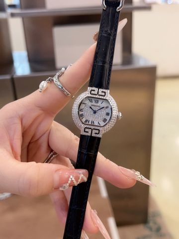 Đồng hồ nữ Cartier* dây da mặt nạm kim đẹp SIÊU CẤP