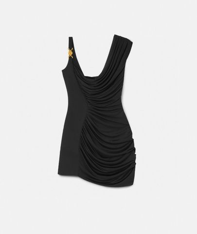 Váy VERSACE* đen quai nẹp logo vàng đẹp sang VIP 1:1