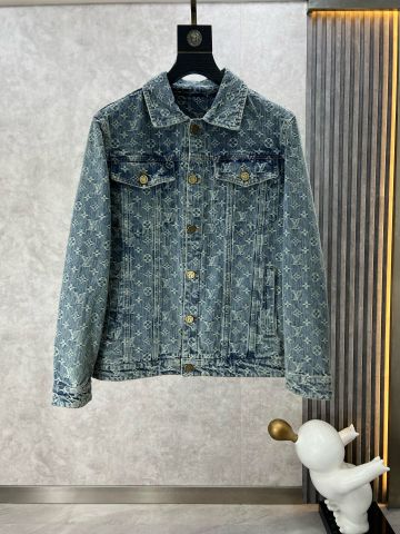 Áo khoác jeans nam LV* hoạ tiết Monogram VIP 1:1