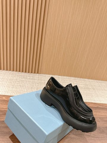 Giày nữ PRADA* da bóng đế cao 5cm đẹp VIP 1:1