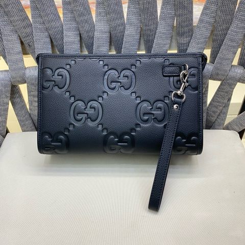 Clutch GUCCI* nam nữ 28cm da bò dập hoạ tiết Logo đẹp cao cấp