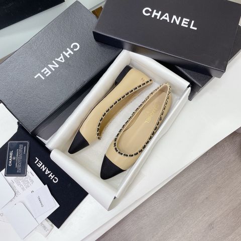 Giày bệt chanel* mũi nhọn viền xích nhiều màu đẹp sang VIP 1:1