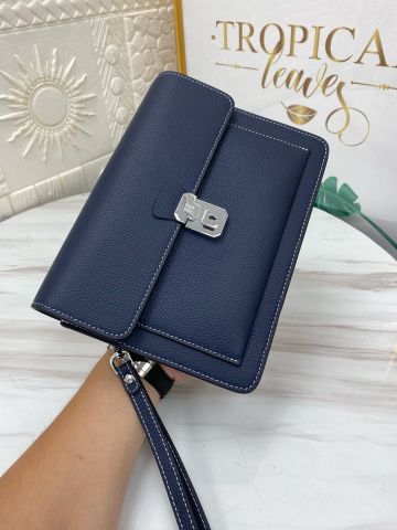 Clutch da bò dáng vuông kiểu đẹp lịch lãm 26cm