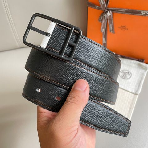 Belt nam nữ HERMES* 3,2cm Dây da sử dụng được cả hai mặt đẹp và tiện lợi