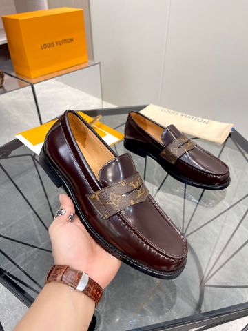 Giày nam Loafer LV* da bóng mờ phối hoạ tiết Monogram 2 màu cực đẹp lịch lãm VIP 1:1