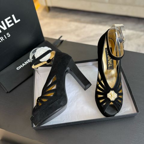 Giày sandal cao gót CHA*NEL* cao 10cm dáng đẹp sang dễ đi VIP 1:1