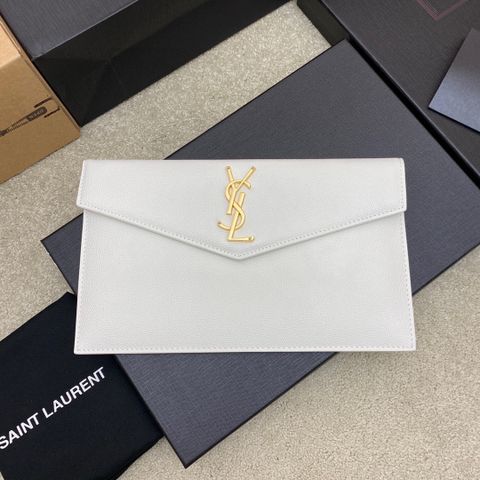 Clutch YSL* nữ da lỳ logo vàng đẹp sang VIP 1:1