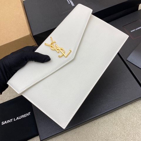 Clutch YSL* nữ da lỳ logo vàng đẹp sang VIP 1:1